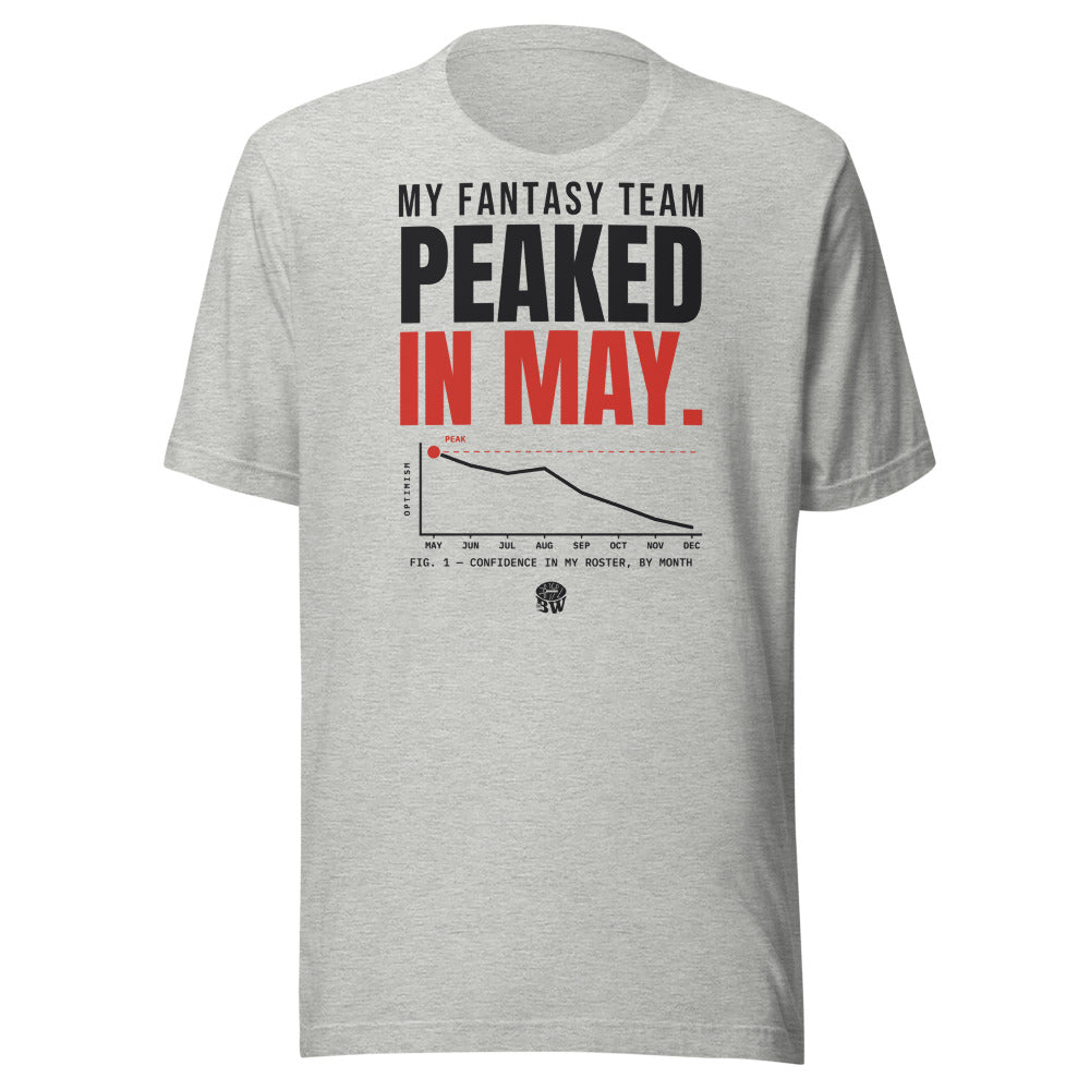 My Fantasy Team Peaked in May tee in Athletic Heather