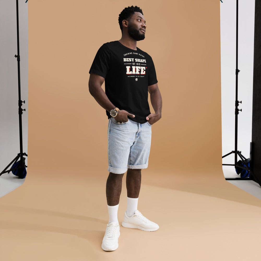 Man wearing the Best Shape of His Life tee in Black