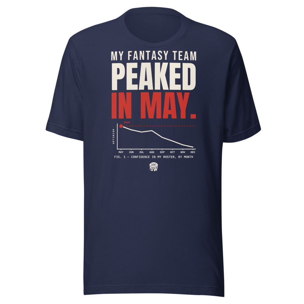 My Fantasy Team Peaked in May tee in Navy