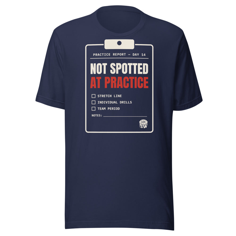 Not Spotted at Practice tee in Navy